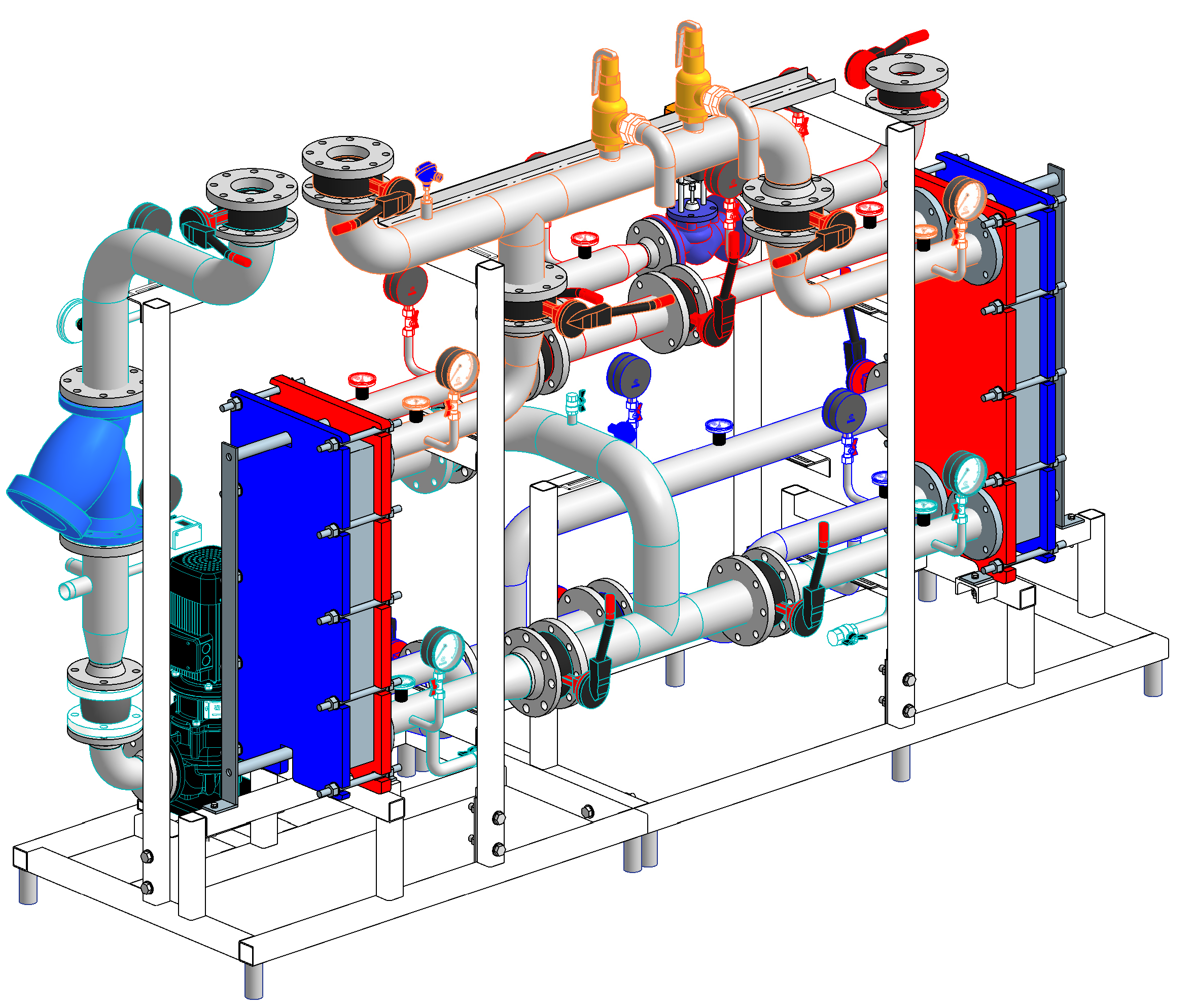 Узел ГВС блочного теплового пункта Рубикон
