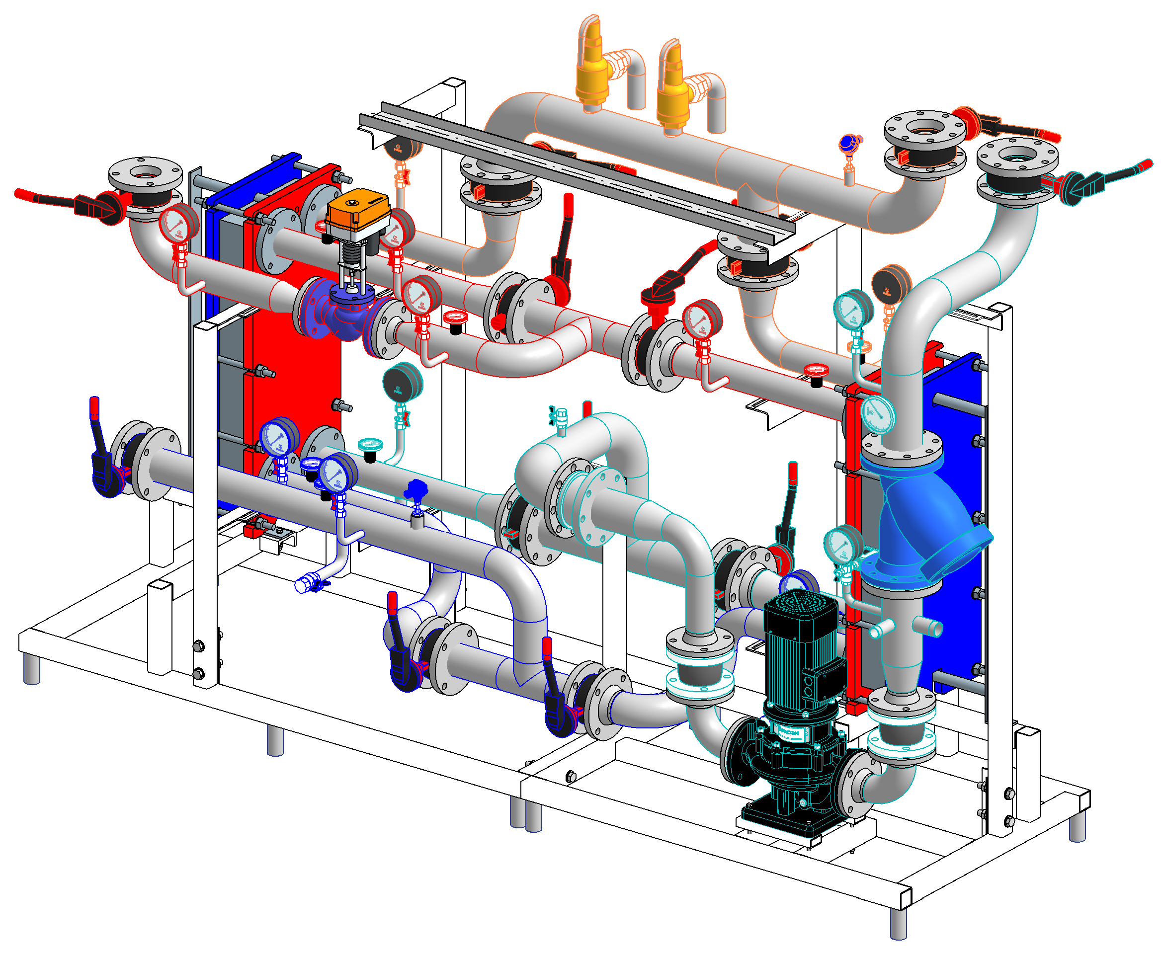Схема ГВС двухступенчатое