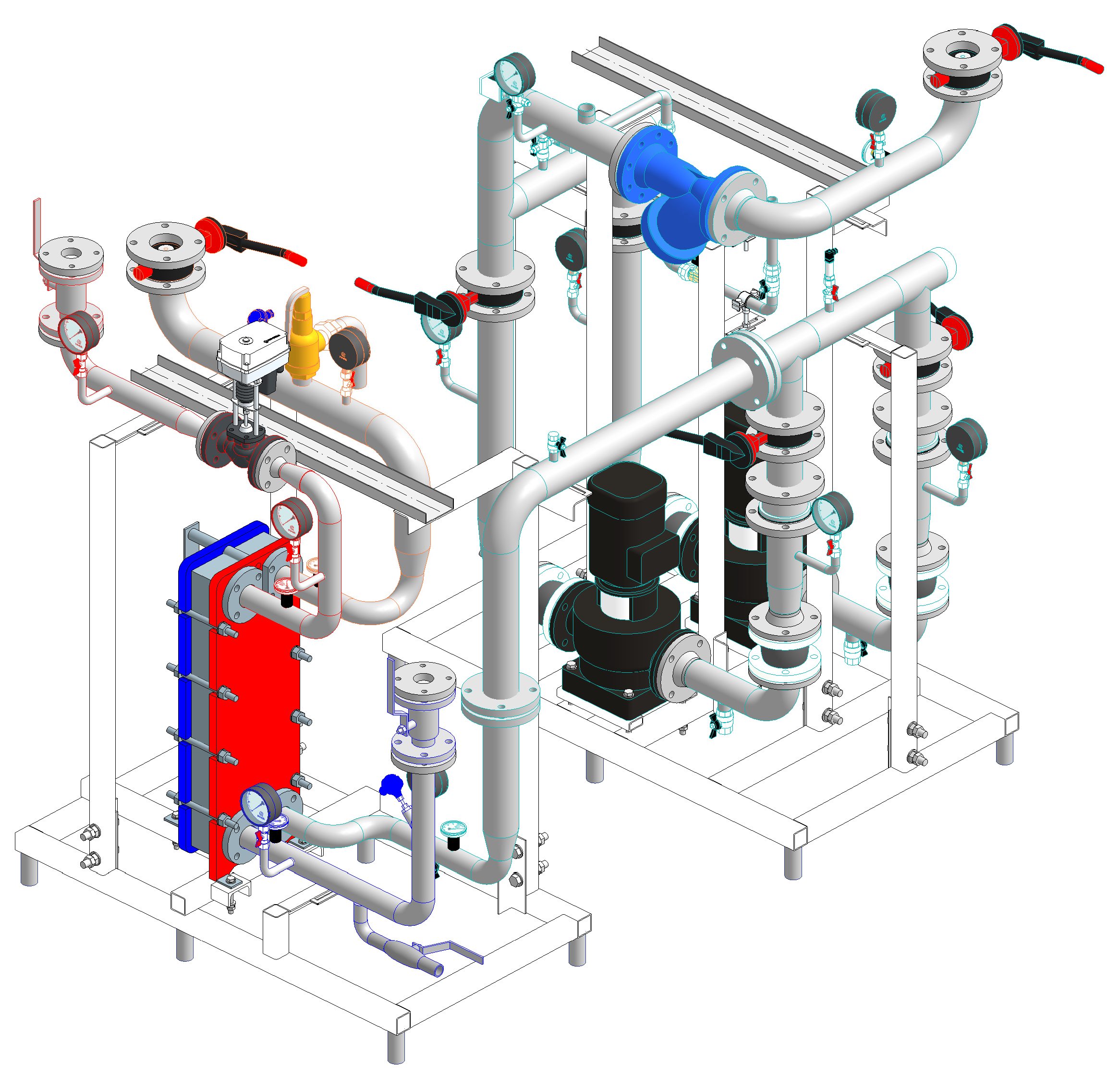 Схема независимого отопления БТП